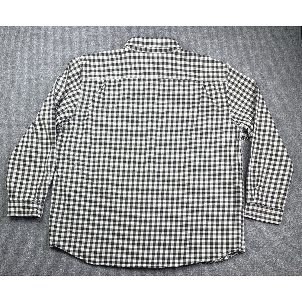 Carhartt‎ Button Down Shirt Mens 2XL Black White Gingham Loose Fit TW4451-M - Picture 2 of 7